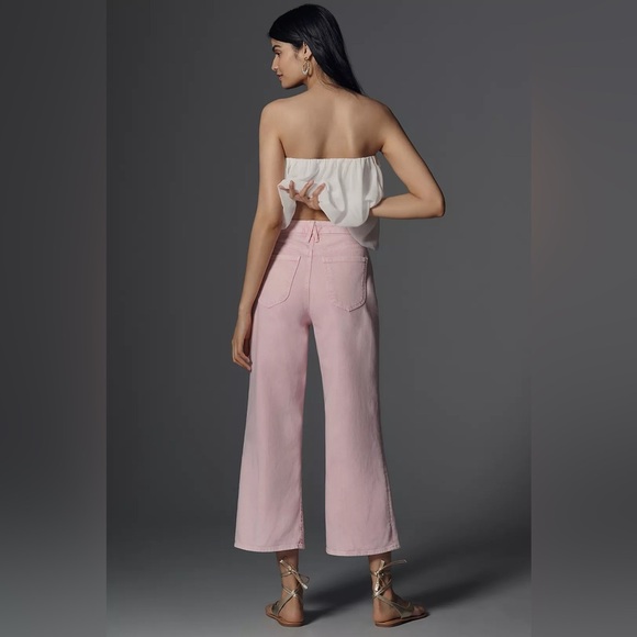 NWT! Anthro Good American Good Waist Palazzo High-Rise Crop Wide-Leg Jeans 🎢 - Picture 3 of 6